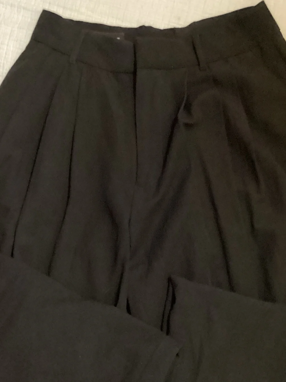 Zara Linen Black Pleated Trousers